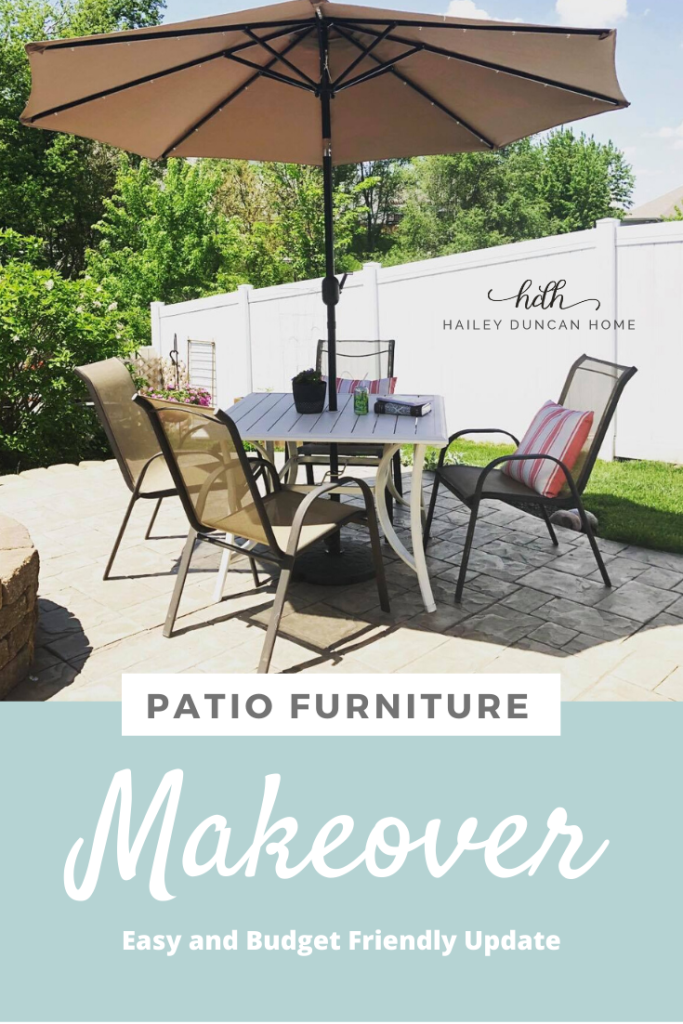 Patio Table makeover with white paint